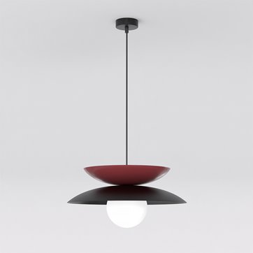 Lampa wisząca NAGOYA 1 BL BURGUNDY loft, burgund, metal