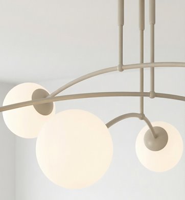 Lampa sufitowa PREGOS 6 MOKKA OPAL klasyczna, klosz, beżowa