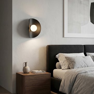 Kinkiet FIERO XL K1 BLACK nowoczesny, czarny, metal