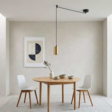 Lampa wisząca TRAKER 1 BL/GOLD nowoczesna pająk czarno/złota