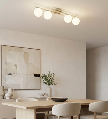 Lampa sufitowa KAIRO 4 MOKKA OPAL plafon, klosz, beżowa